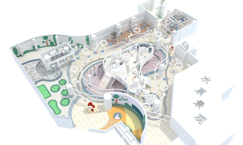 室內(nèi)樂園淘氣堡側視圖